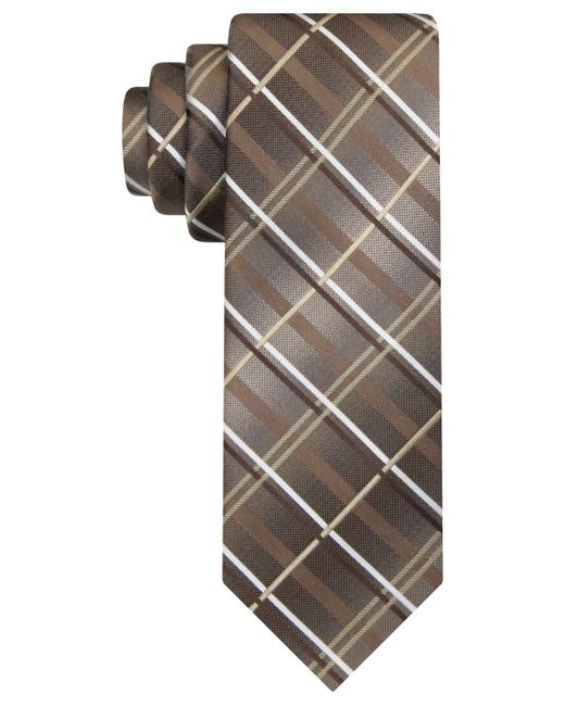 Van Heusen Metallic Grid Long Tie