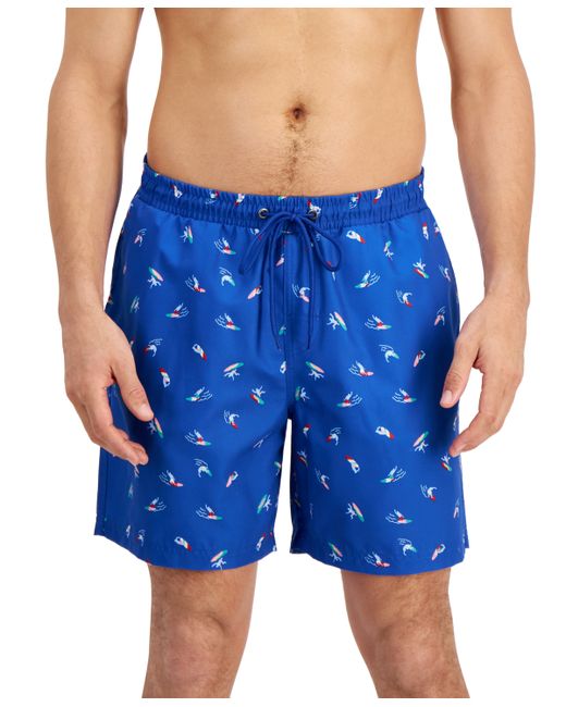 Club Room Surfer Party Printed Quick-Dry 7 Swim Trunks Created for