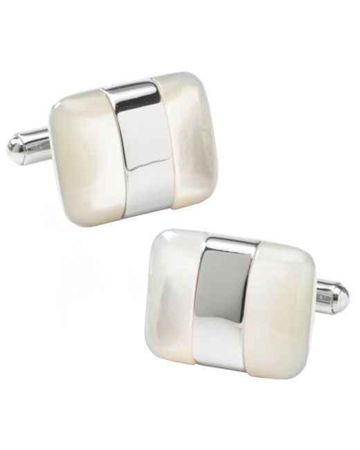 Ox & Bull Trading Co. Silver Wrapped Mother of Pearl Cufflinks