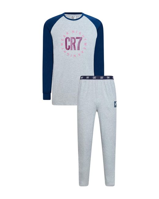 Cr7 Cotton Loungewear Top and Pant Set Blue Pink