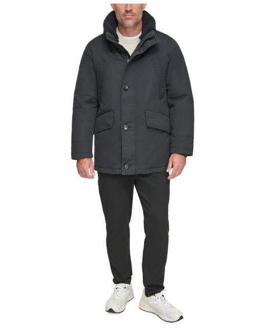Marc New York Wittstock Insulated Full-Zip Waxed Parka with Removable Fleece Trim