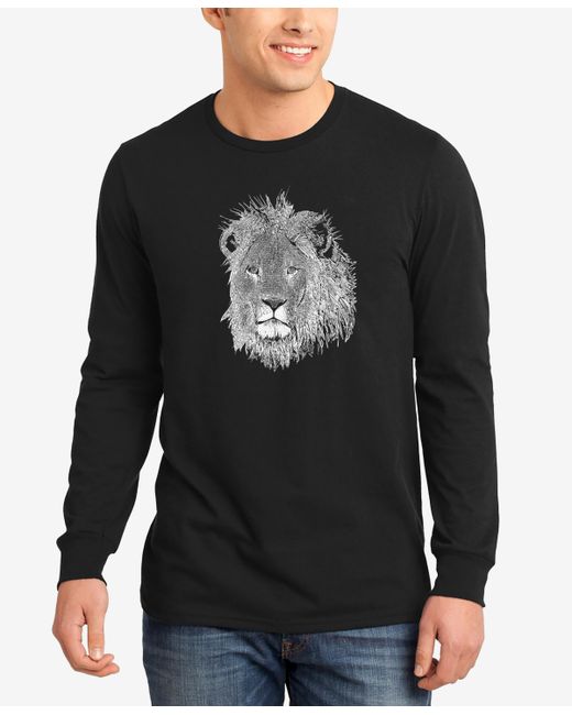 La Pop Art Word Art Long Sleeve Lion T-shirt