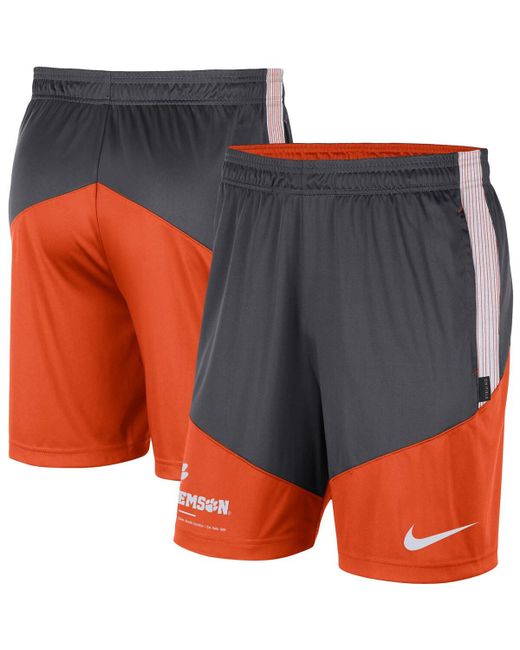 Nike and Orange Clemson Tigers Team Performance Knit Shorts