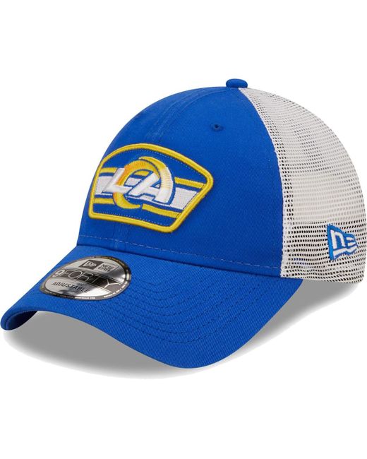 New Era Los Angeles Rams Logo Patch Trucker 9FORTY Snapback Hat