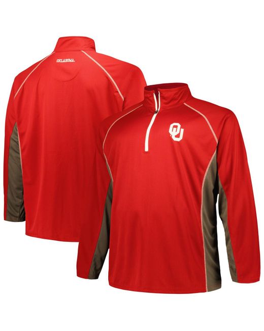 Profile Oklahoma Sooners Big and Tall Quarter-Zip Raglan Jacket