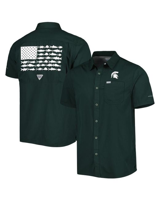 Columbia Pfg Michigan State Spartans Slack Tide Camp Button-Up Shirt