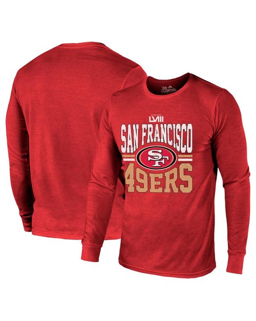 Majestic Threads San Francisco 49ers Super Bowl Lviii Tri-Blend Long Sleeve T-shirt