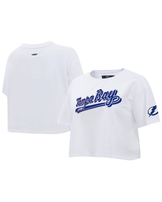 Pro Standard Tampa Bay Lightning Boxy Script Tail Cropped T-shirt