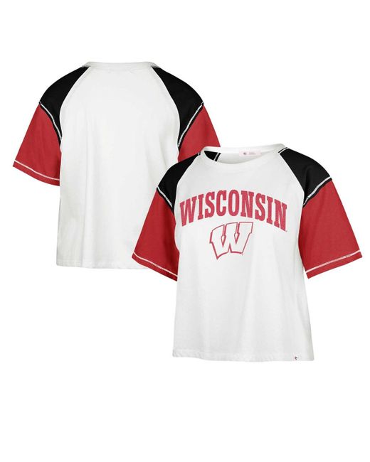 '47 Brand 47 Brand Distressed Wisconsin Badgers Serenity Gia Cropped T-shirt