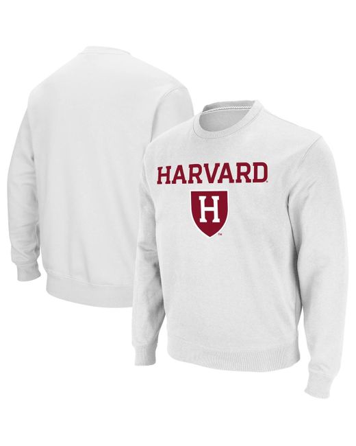 Colosseum Harvard Crimson Team Arch Logo Tackle Twill Pullover Sweatshirt
