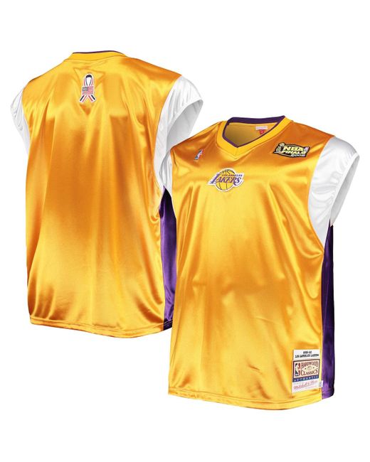 Mitchell & Ness Purple Los Angeles Lakers Hardwood Classics Big and Tall On-Court Shooting V-Neck Shirt