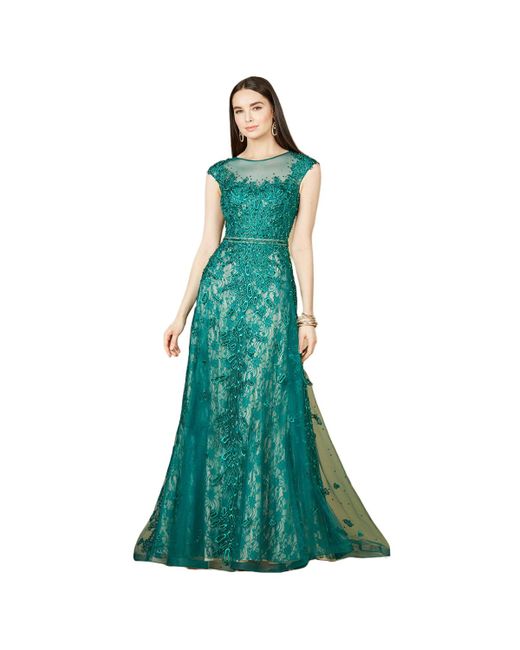 Lara Inspired Lace Gown with Cap Sleeves