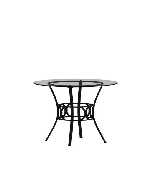 Emma+oliver 42 Round Glass Dining Table With Frame frame