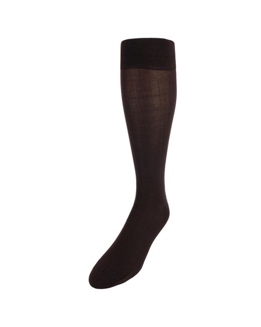 Trafalgar Jasper Ribbed Over The Calf Solid Mercerized Socks