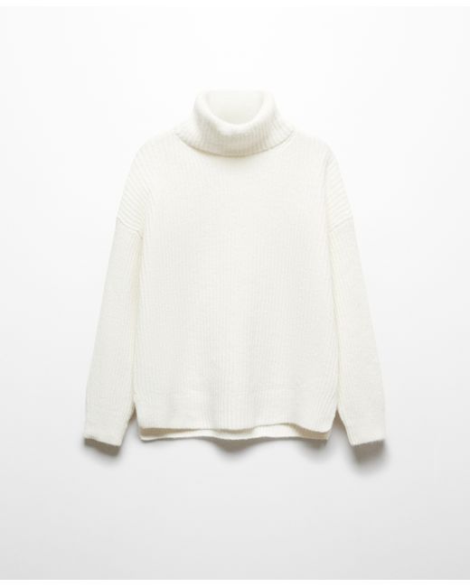 Mango Rolled Neck Cable Sweater