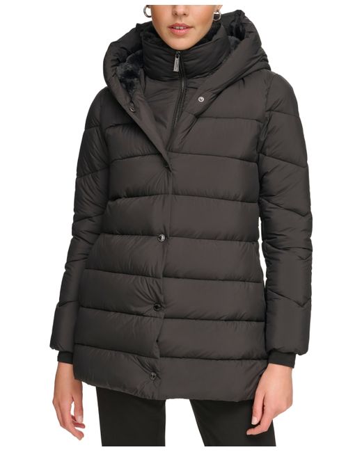 Calvin Klein Bibbed Hooded Puffer Coat Created for