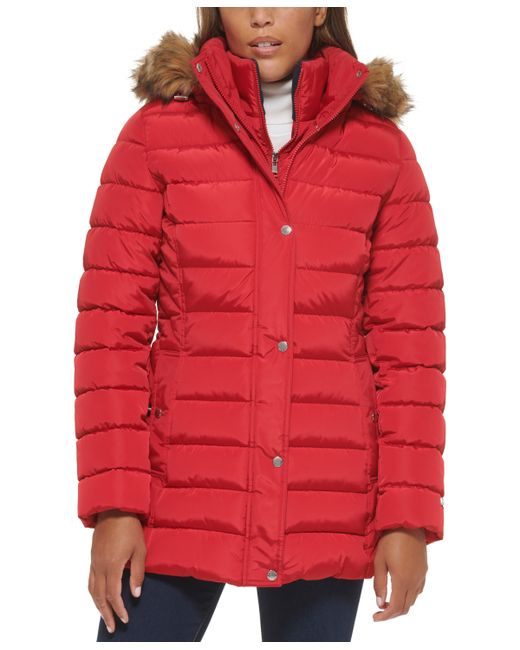 Tommy Hilfiger Faux-Fur-Trim Hooded Puffer Coat Created for