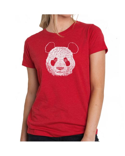 La Pop Art Premium Word Art T-Shirt Panda Face