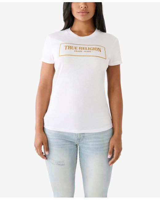 True Religion Short Sleeve Crystal Box Arch Logo T-shirt