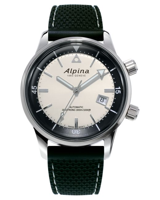 Alpina Swiss Automatic Seastrong Diver Heritage Black Rubber Strap Watch 42mm