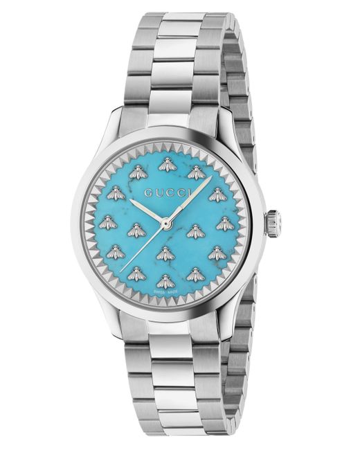 Gucci Swiss G-Timeless Multibee Stainless Bracelet Watch 32mm