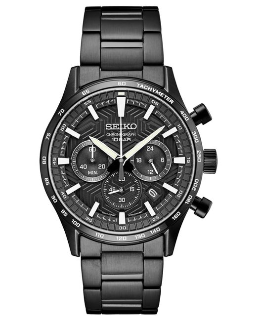 Seiko Chronograph Essentials Ion Finish Stainless Steel Bracelet Watch 43mm