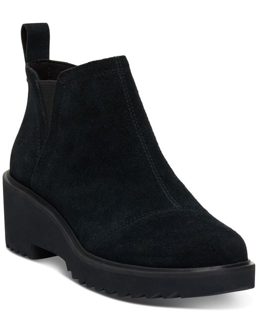Toms Maude Round Toe Lug Sole Booties Suede