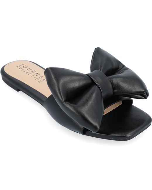 Journee Collection Oversized Bow Slip On Flat Sandals
