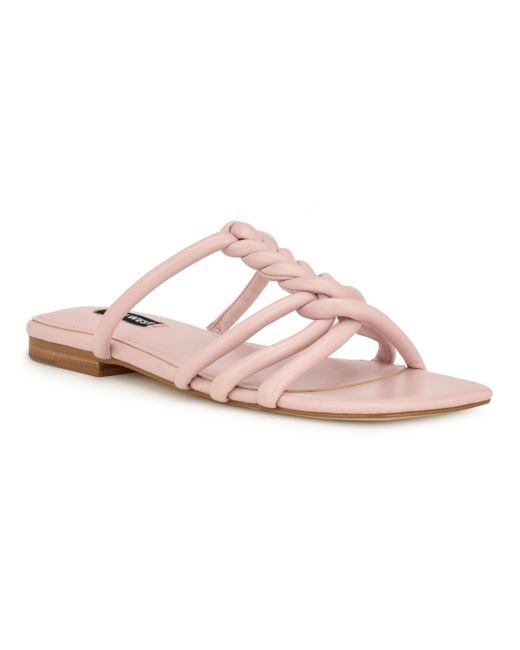 Nine West Makee Square Toe Flat Casual Sandals