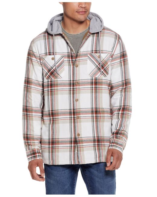 Weatherproof Vintage Sherpa Lined Flannel Hooded Shirt Jacket