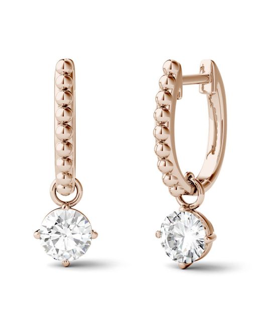 Charles & Colvard Moissanite Beaded Drop Earrings 1 ct. t.w. Diamond Equivalent 14k Gold