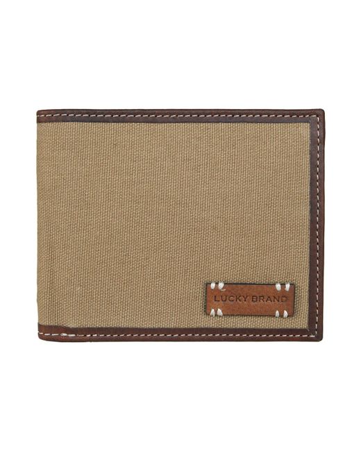Lucky Brand Canvas with Leather Trim Bifold Wallet