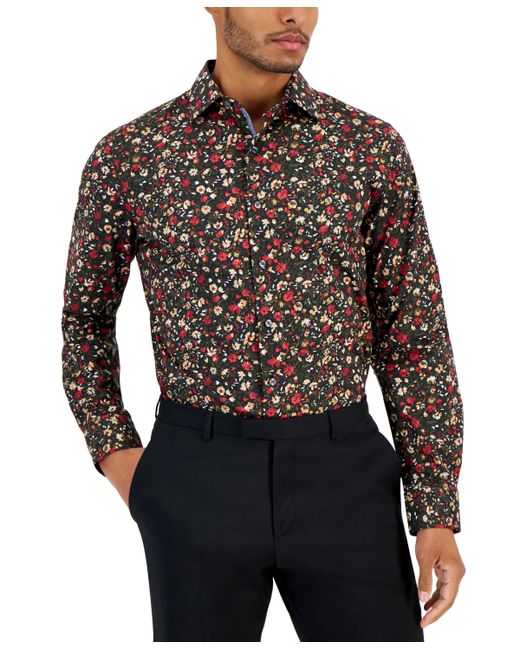 Bar III Slim-Fit Floral Dress Shirt Created for
