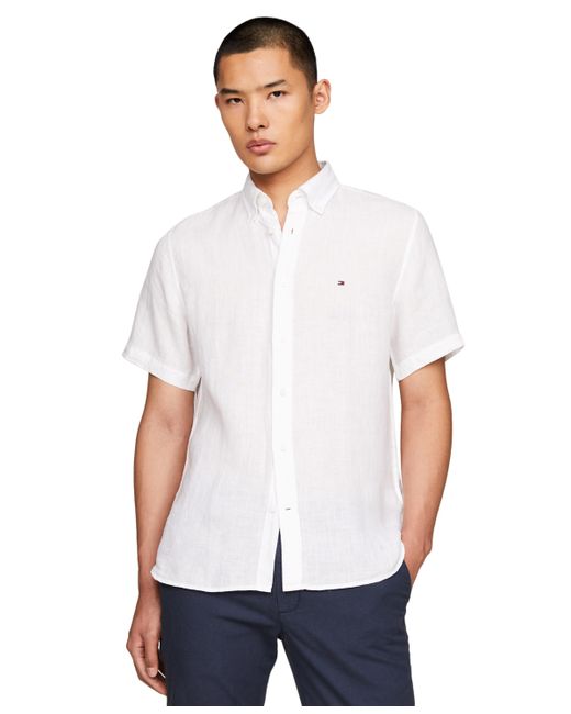 Tommy Hilfiger Regular-Fit Linen Short-Sleeve Shirt