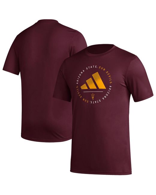 Adidas Arizona State Sun Devils Stripe Up Aeroready Pregame T-shirt