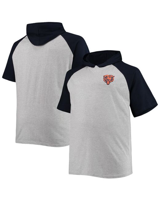 Profile Navy Chicago Bears Big and Tall Raglan Short Sleeve Pullover Hoodie
