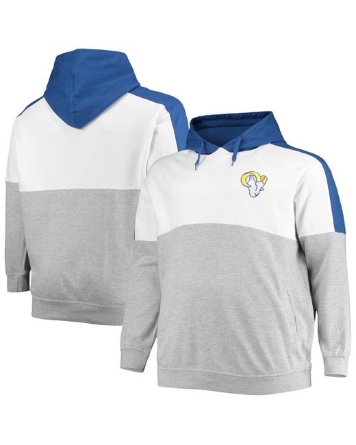 Profile Heathered Los Angeles Rams Big and Tall Team Logo Pullover Hoodie
