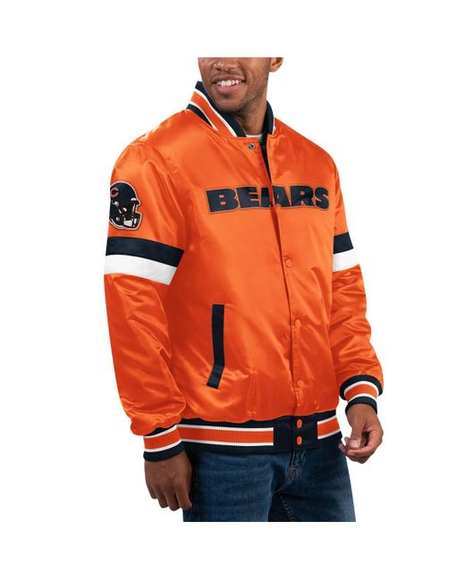 Starter Chicago Bears Home Game Satin Full-Snap Varsity Jacket