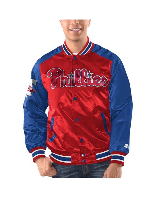 Starter Royal Philadelphia Phillies Varsity Satin Full-Snap Jacket