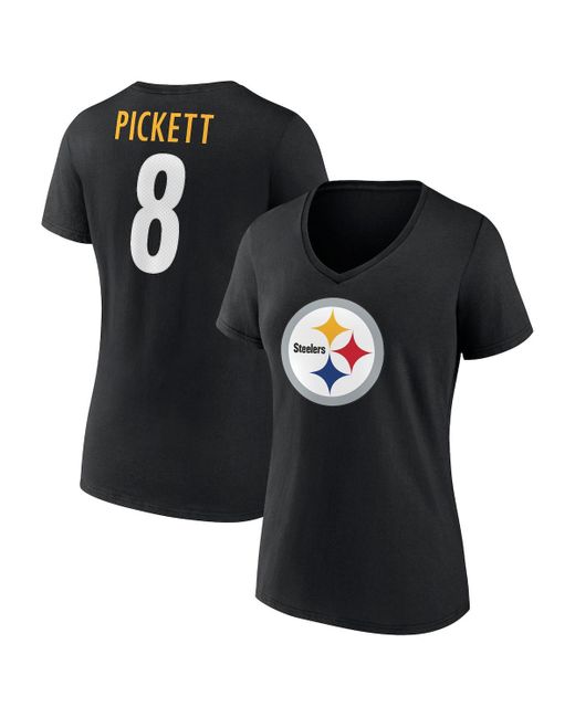 Fanatics Kenny Pickett Pittsburgh Steelers Player Icon Name and Number V-Neck T-shirt