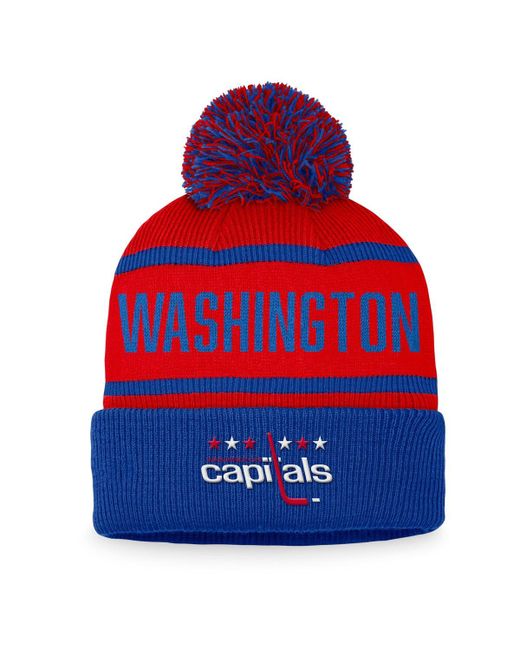 Fanatics Royal Washington Capitals Vintage-Like Heritage Cuffed Knit Hat with Pom