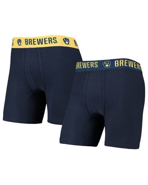 Concepts Sport Gold Milwaukee Brewers Two-Pack Flagship Boxer Briefs Set