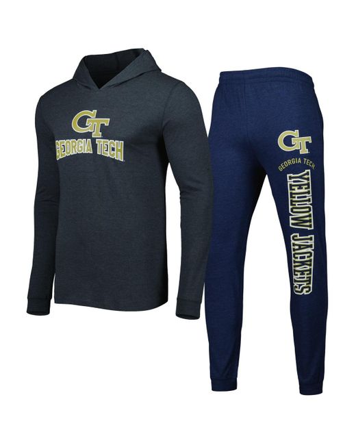 Concepts Sport Charcoal Georgia Tech Yellow Jackets Meter Pullover Hoodie and Joggers Sleep Set