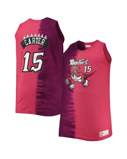 Mitchell & Ness Vince Carter and Red Toronto Raptors Profile Tie-Dye Player Tank Top