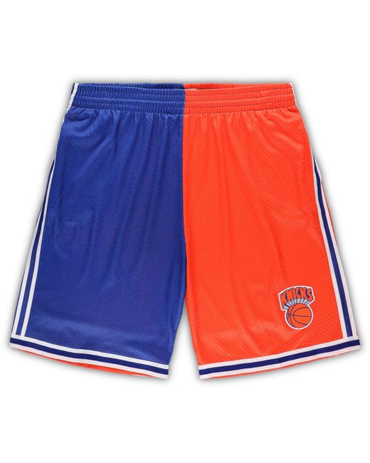 Mitchell & Ness and Orange New York Knicks Big Tall Hardwood Classics Split Swingman Shorts