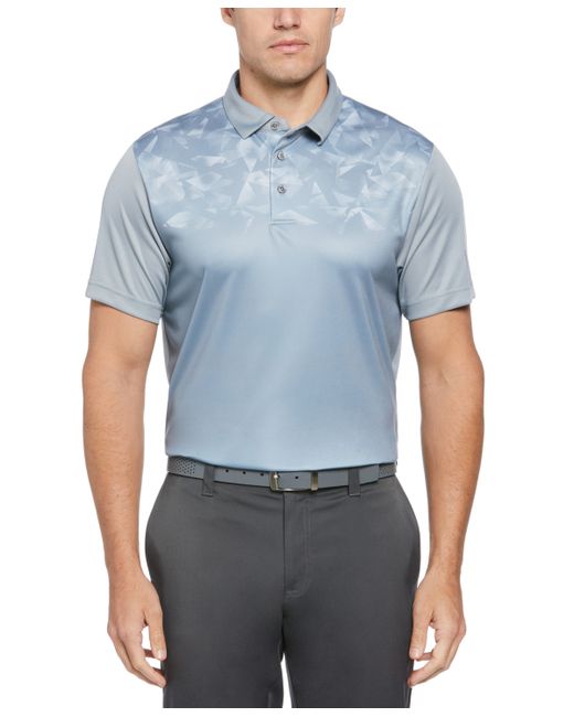 PGA Tour Athletic Fit Geo Print Short Sleeve Golf Polo Shirt