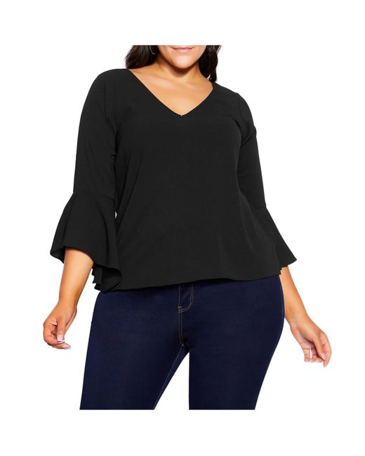 City Chic Plus Bell Sleeve Top