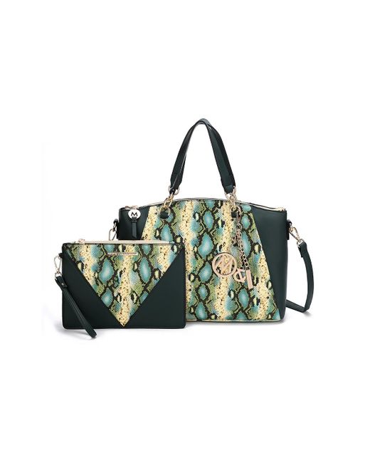 MKF Collection Addison Snake Embossed Tote Bag with matching Wristlet Pouch by Mia K