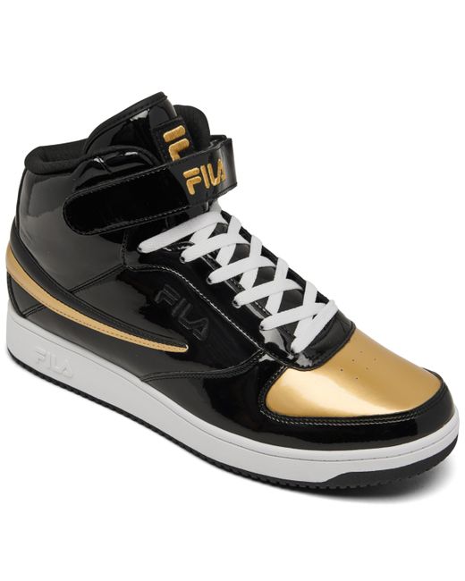 Fila A-High Patent Leather High Top Casual Sneakers from Finish Line Gold