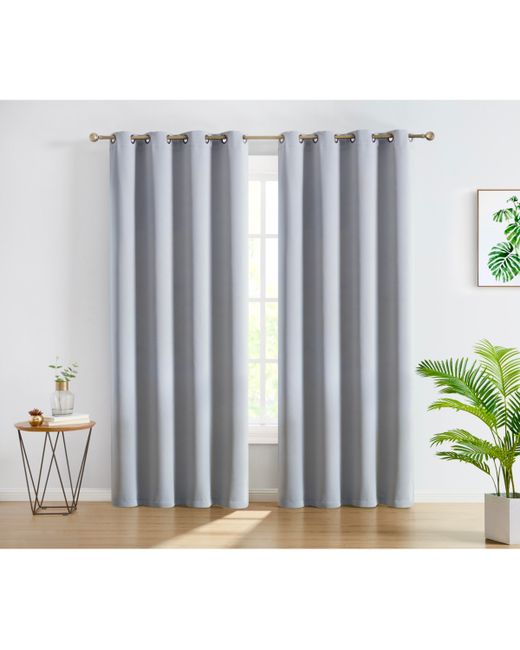 Hlc.me Oxford Blackout Curtains for Bedroom Noise Reduction Thermal Insulated Window Curtain Grommet Panels Set of 2
